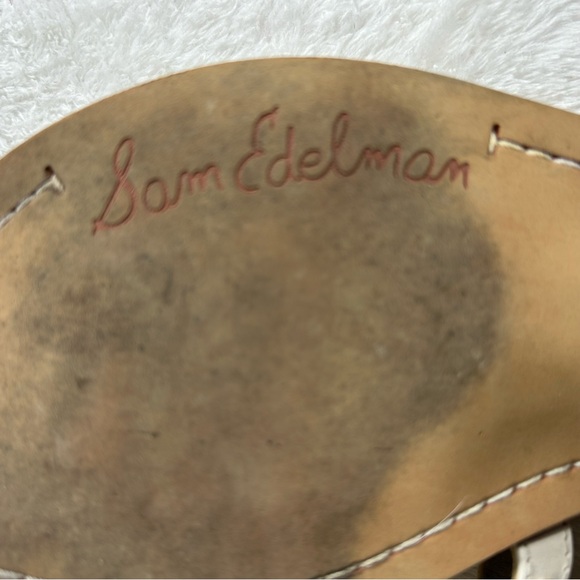 Sam Edelman Women's Gold Studded Cream Leather Strap Sandals Size 7.5 - Picture 11 of 11